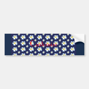 White Flower Pattern Thunder_Cove Bumper Sticker