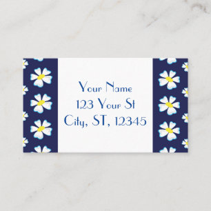 White Flower Pattern Thunder_Cove Business Card