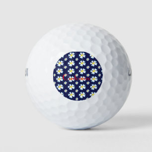 White Flower Pattern Thunder_Cove Golf Balls