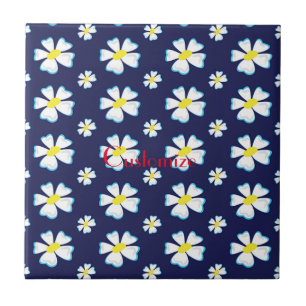 White Flower Pattern Thunder_Cove Tile