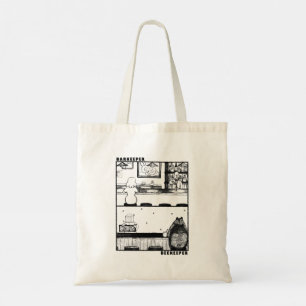 White Flower Pattern Tote Bag