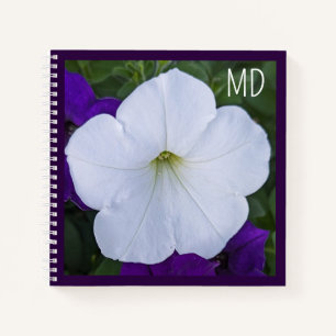 White Flower Photo Beauty for Ashes Bible Verse Notebook