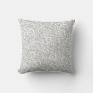 white flower print  cushion