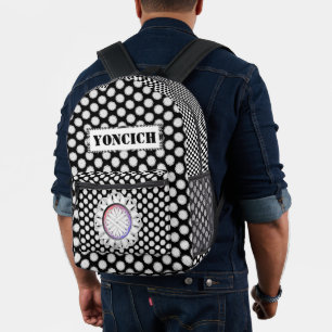 White Flower Ribbon by Kenneth Yoncich Printed Backpack