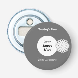 White Flower Ribbon Template by Kenneth Yoncich Bottle Opener