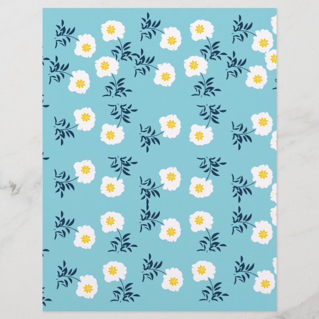 White Flower Scrapbook paper (Front)