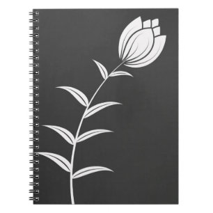 White Flower Spiral Notebook