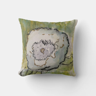 White flower square pillow