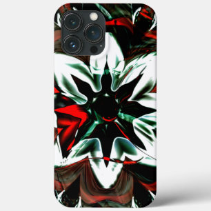 White flower surrounded by dark tones and glossy   iPhone 13 pro max case