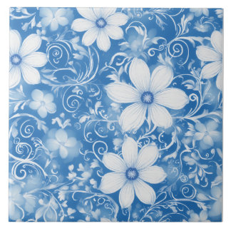 White Flower Tile
