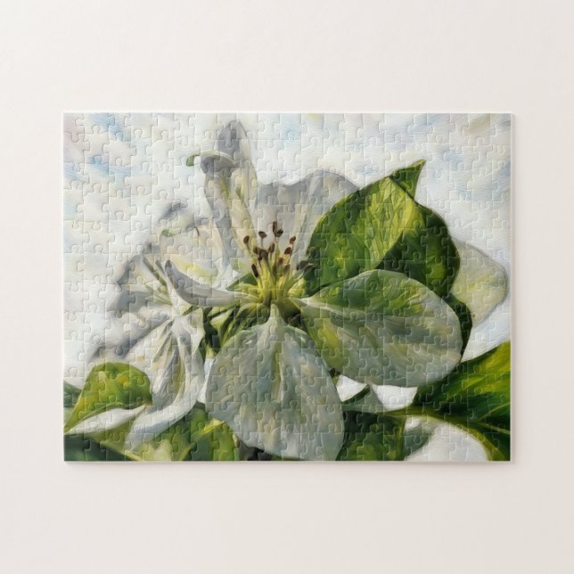 White Flower Tree Blossom Flower Art Puzzle (Horizontal)