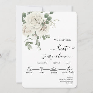 White Flower Wedding Invitation