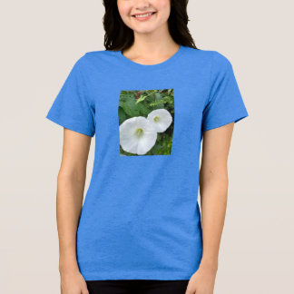 White Flower Womans T-Shirt Tri-Blend Shirt
