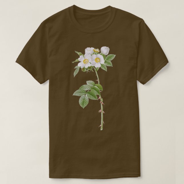 White Flowered Rose T-Shirt (Design Front)