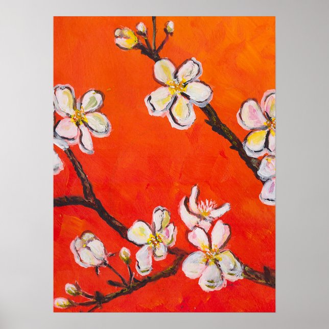 White flowering branch in spring poster (Front)