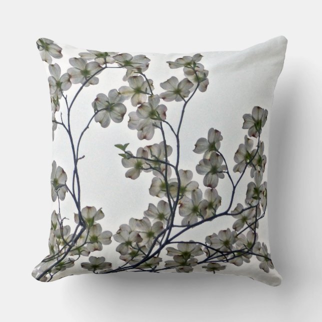 White Flowering Dogwood Cushion (Front)