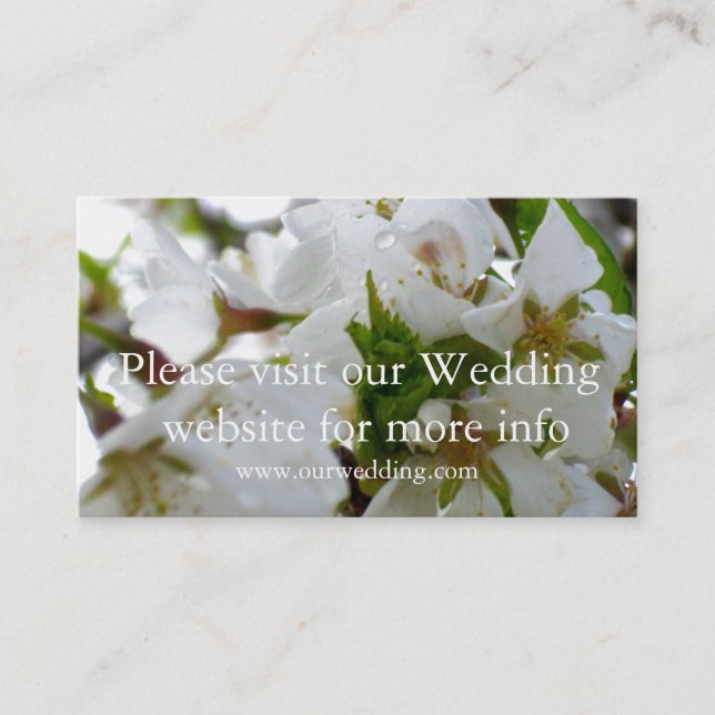 White flowering tree Blossoms Business Card (Front)