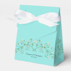 White Flowering Vine Blue Favour Box