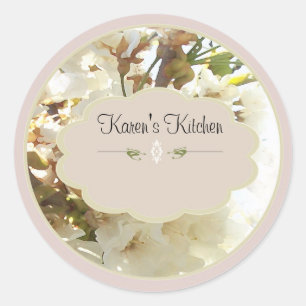 white flowers 2 spice jar labels