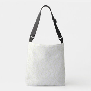 White Flowers and Foliage on Soft Yellow Crossbody Bag