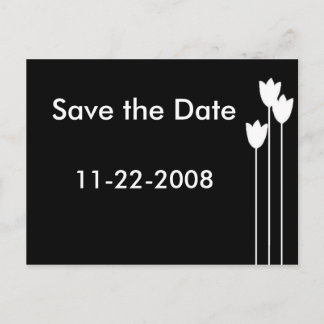 White Flowers Announcement Postcard