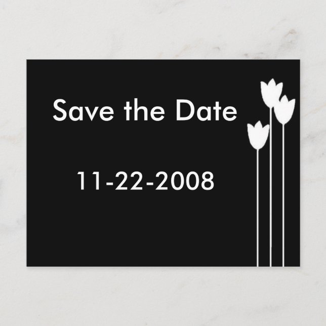 White Flowers Announcement Postcard (Front)
