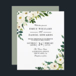 White Flowers Beautiful Budget Wedding Invitation<br><div class="desc">White Flowers Beautiful Budget Wedding Invitation

A cheaper alternative than a standard invitation.</div>