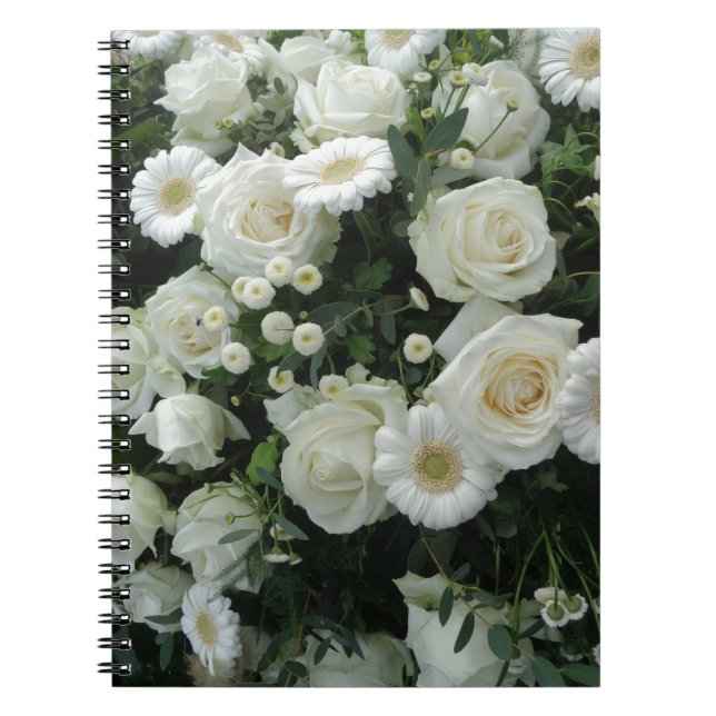 White Flowers Bouquet Notebook (Front)