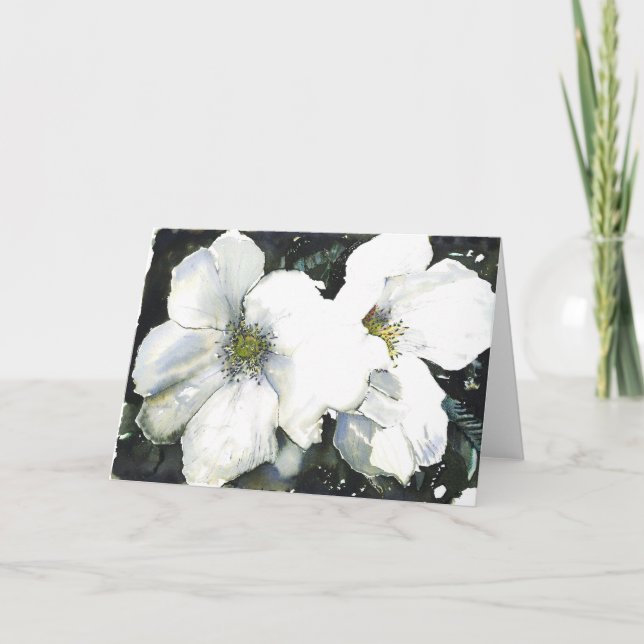 White flowers card (Front)