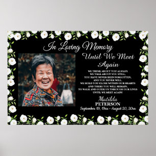 White Flowers Celebration Of Life Poster