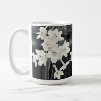 White flowers coffee mug