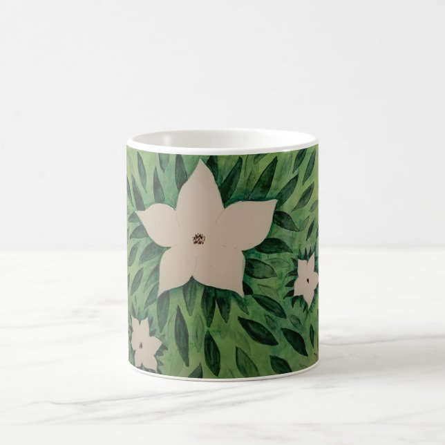 White Flowers Coffee Mug (Center)