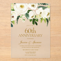 White Flowers & Cream 60th Wedding Anniversary
