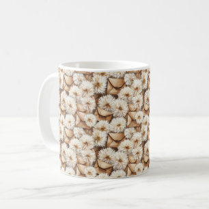White Flowers Cream Envelopes Coffee Mug