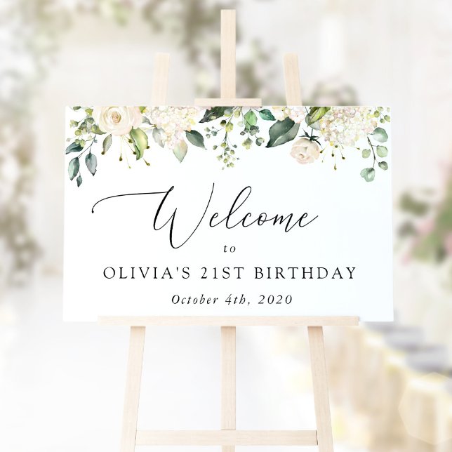 White Flowers, Cream Flowers, Birthday Welcome Poster (Creator Uploaded)