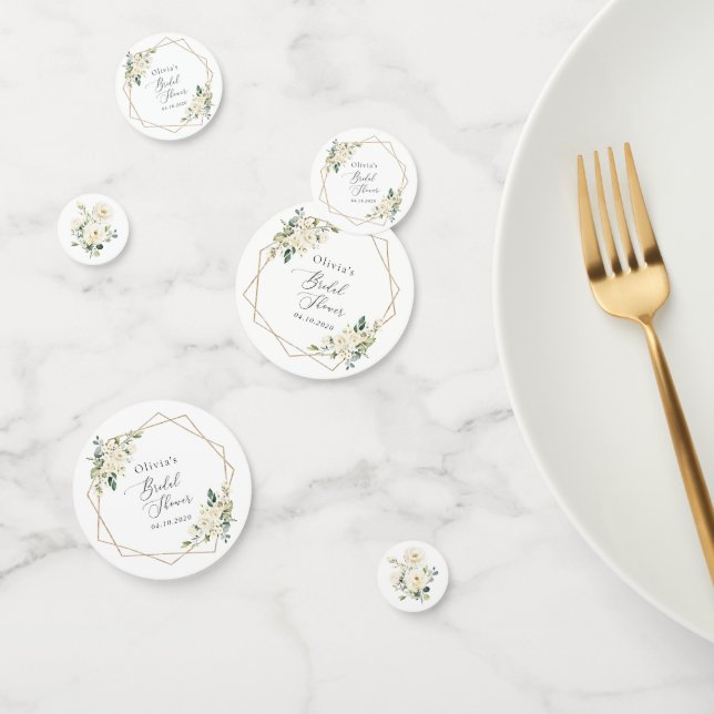 White Flowers, Cream Flowers, Boho, Bridal Shower Confetti (Group)