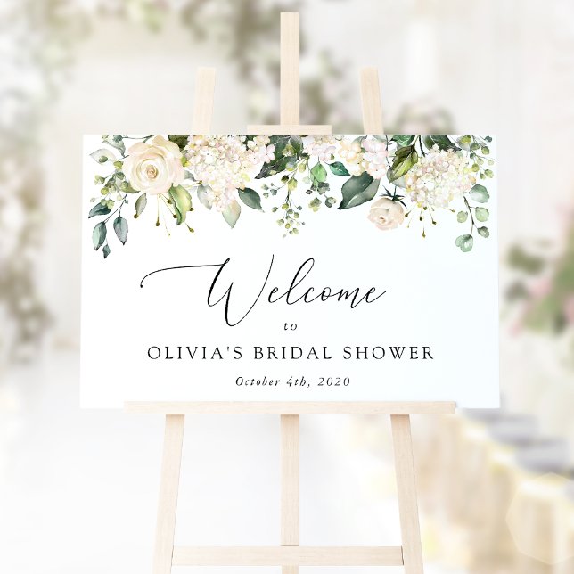 White Flowers, Cream Flowers, Boho, Bridal Welcome Poster (Creator Uploaded)