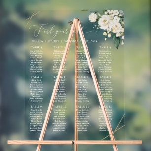 White Flowers, Cream Flowers, Boho, Seating Chart