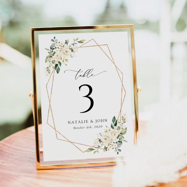 White Flowers, Cream Flowers, Boho, Table Numbers (Creator Uploaded)