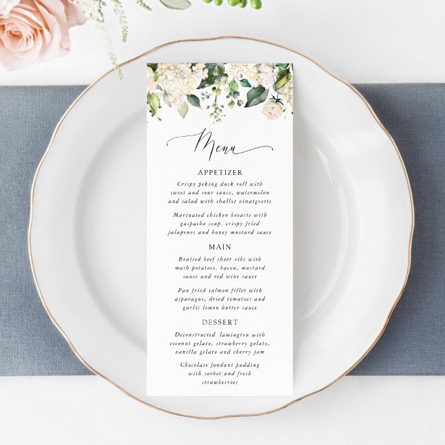 White Flowers, Cream Flowers, Boho, Wedding Menu (Creator Uploaded)