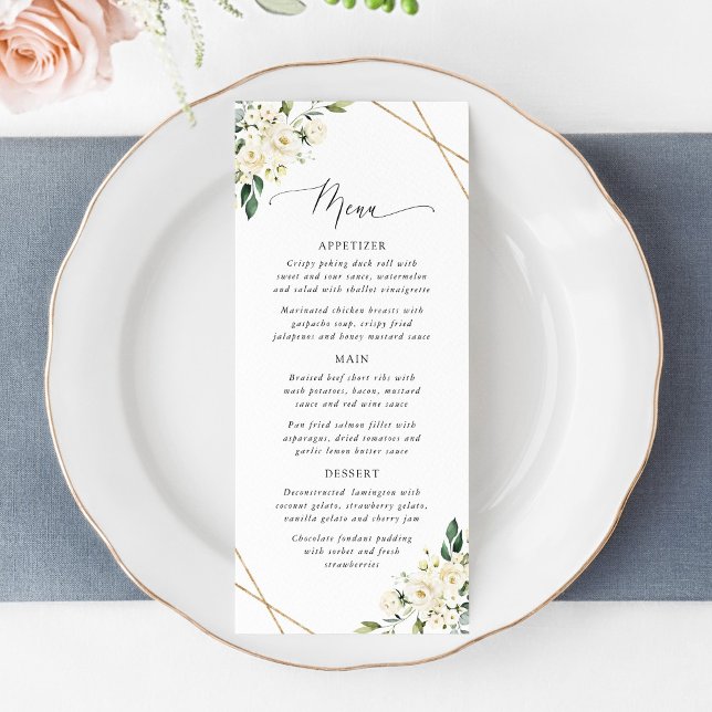 White Flowers, Cream Flowers, Bridal Shower Menu (Creator Uploaded)
