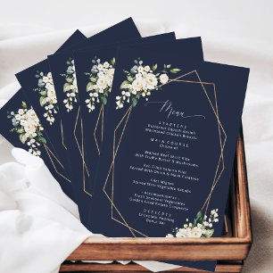 White Flowers, Cream Flowers, Bridal Shower Menu