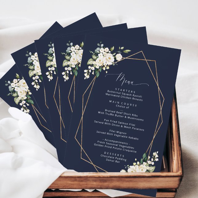 White Flowers, Cream Flowers, Bridal Shower Menu (Creator Uploaded)