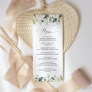 White Flowers, Cream Flowers, Bridal Shower Menu