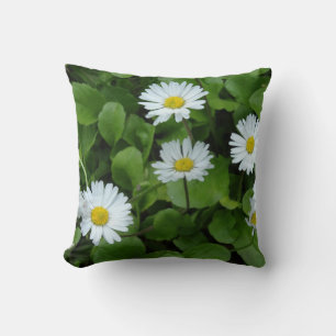 White Flowers Daisy Cushion 41 cm x 41 cm