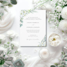 White Flowers & Elegant Greenery Wedding with RSVP