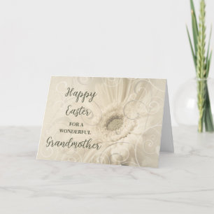 White Flowers Grandmother Happy Easter Holiday Card