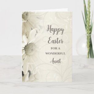 White Flowers Happy Easter Aunt Holiday Card