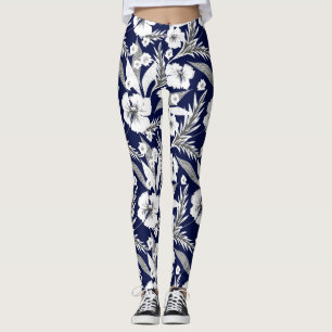 White flowers leggings