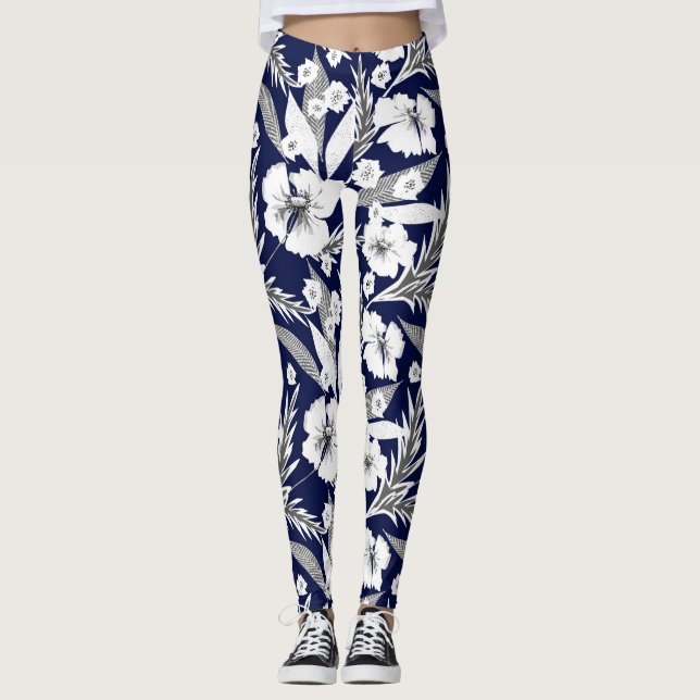 White flowers leggings (Front)